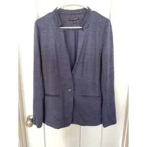 Banana Republic Women's Herringbone Button Front Blazer Jacket Blue‎ Size Medium